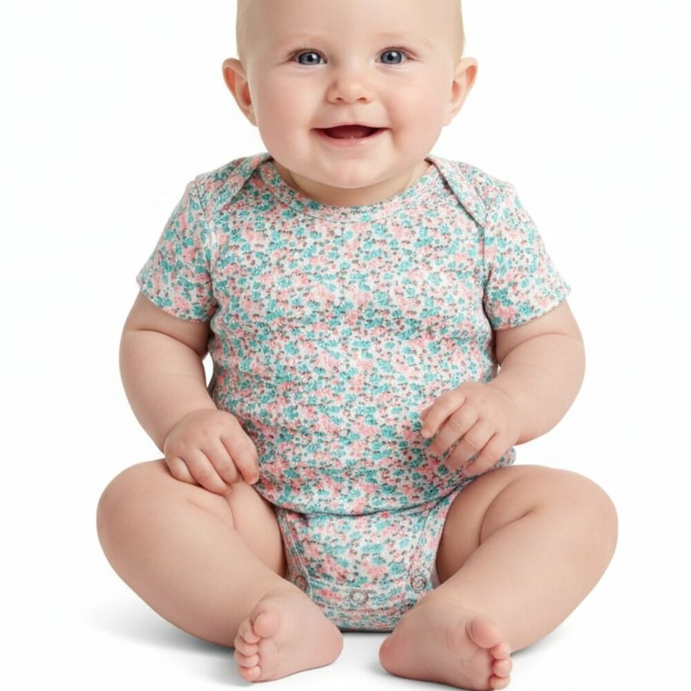 $2 Carter's bodysuit 3m baby girl onesie floral tshirt top shirt kids